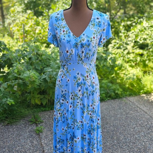Banana Republic Dresses & Skirts - Banana Republic Maxi Dress, Blue Floral Women's Dress, Size 4